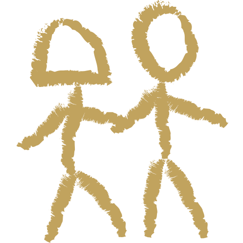 Sketch of two stick figures together